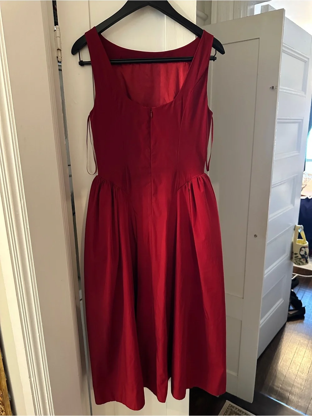 Jewel Badgley Mischka Burgundy Bask Waist Midi Dress - Picture 5 of 8